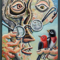 Morgan Bulkeley's Oil Painting, Two Birds